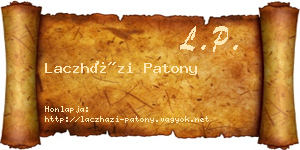 Laczházi Patony névjegykártya